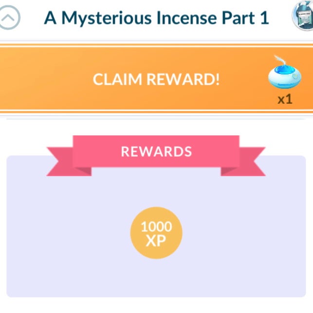 Pokémon Go A Mysterious Incense quest steps and rewards